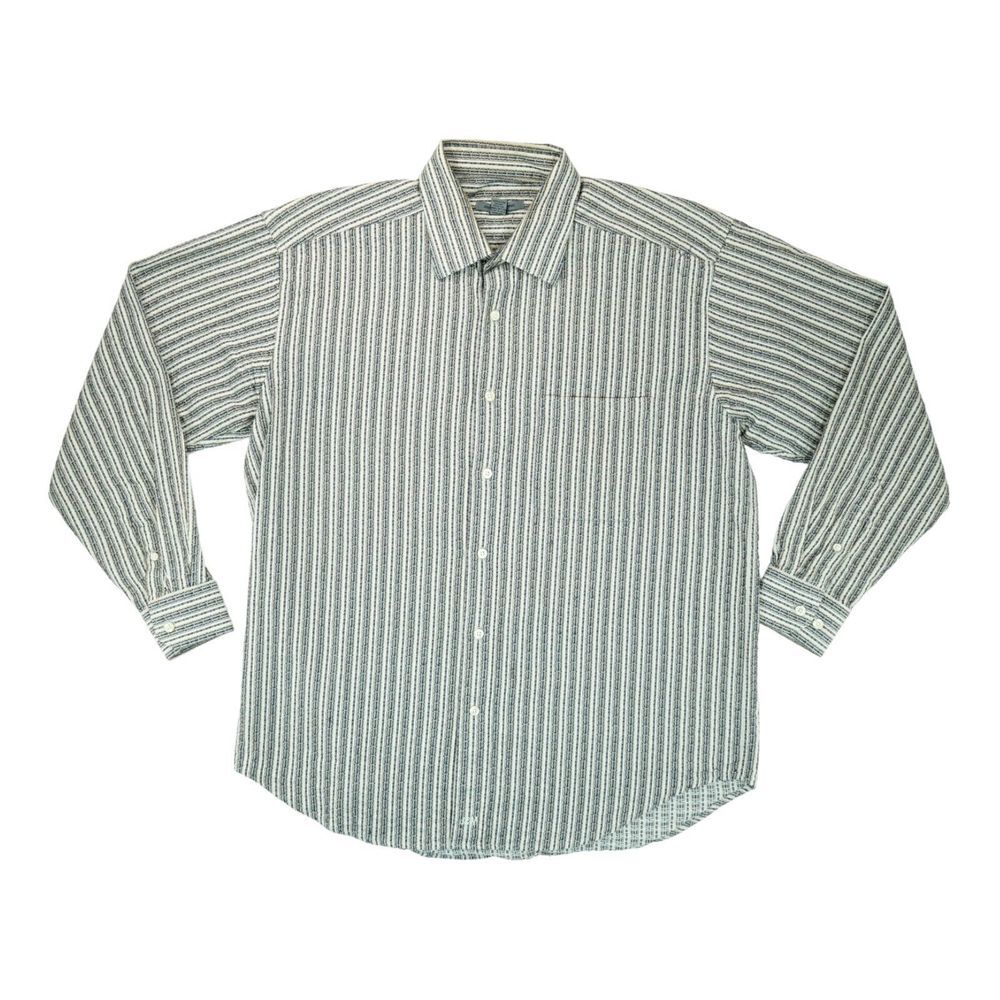 Johnston And Murphy Shirt Mens Large L Striped Button Up Long‎ Sleeve